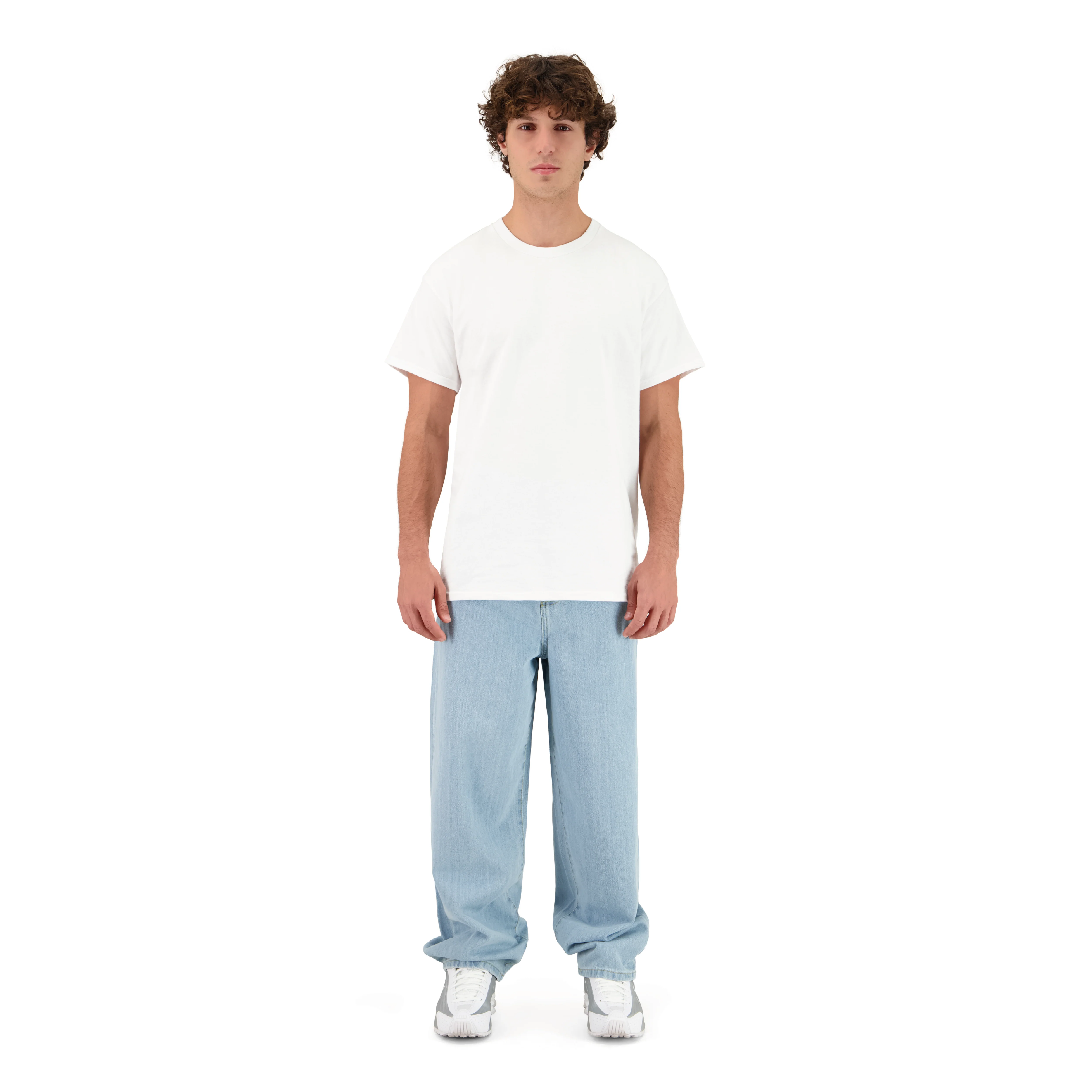 ENSEMBLE PANTALON JEANS BAGGY BLEU CLAIR + T-SHIRT CLASSIC - Image 2