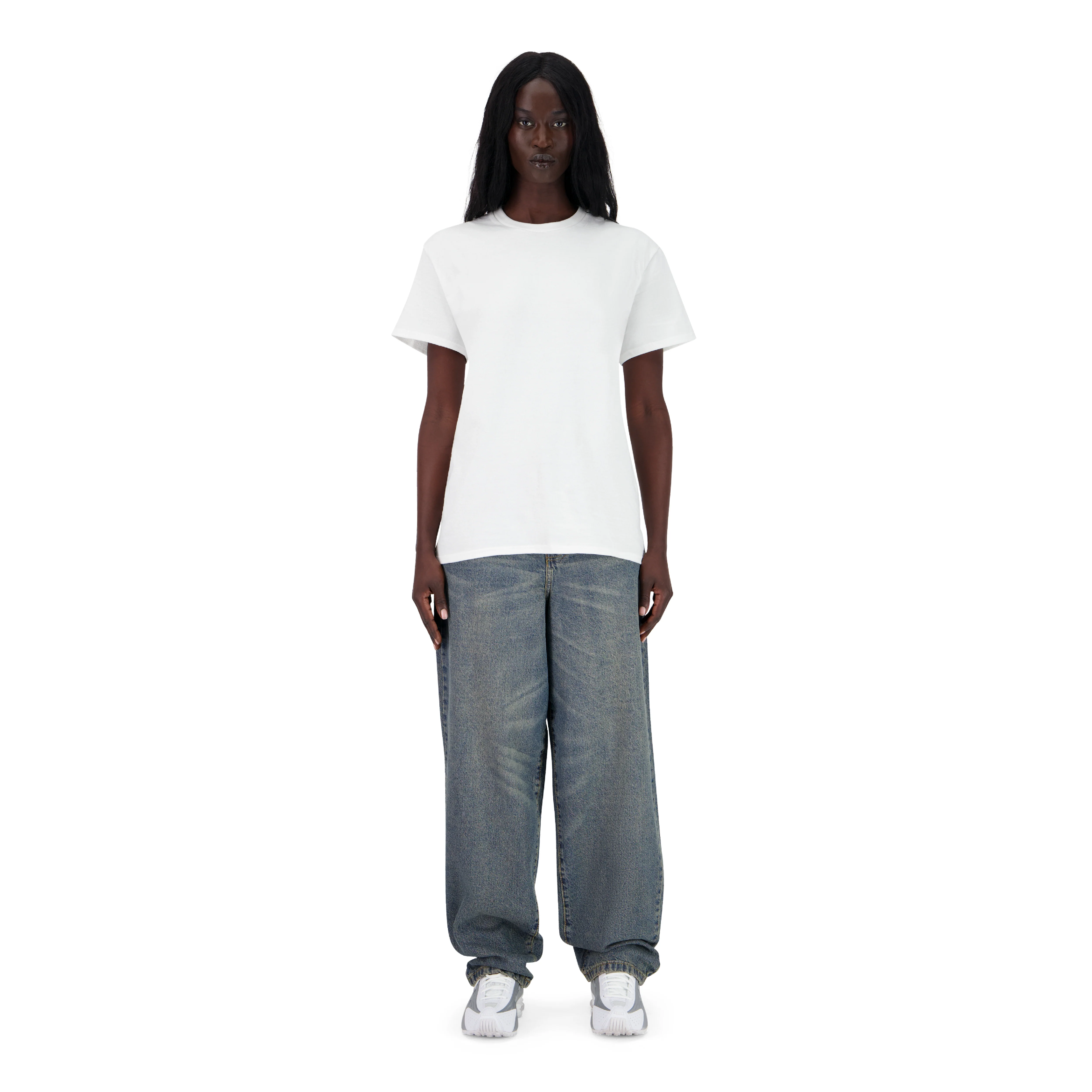 ENSEMBLE PANTALON JEANS BAGGY BLEU DÉLAVÉ SABLE + T-SHIRT CLASSIC - Image 2