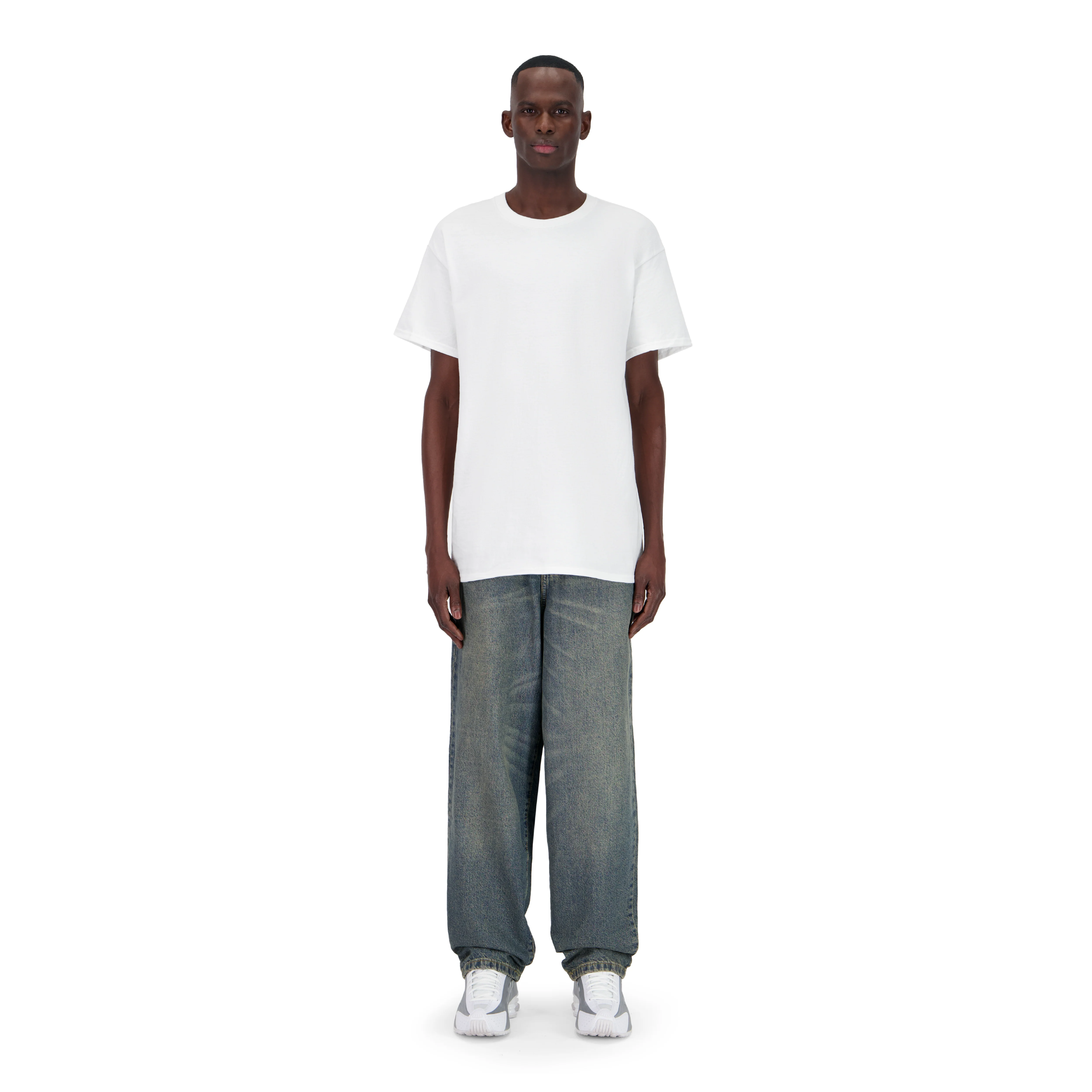 ENSEMBLE PANTALON JEANS BAGGY BLEU DÉLAVÉ SABLE + T-SHIRT CLASSIC - Image 2