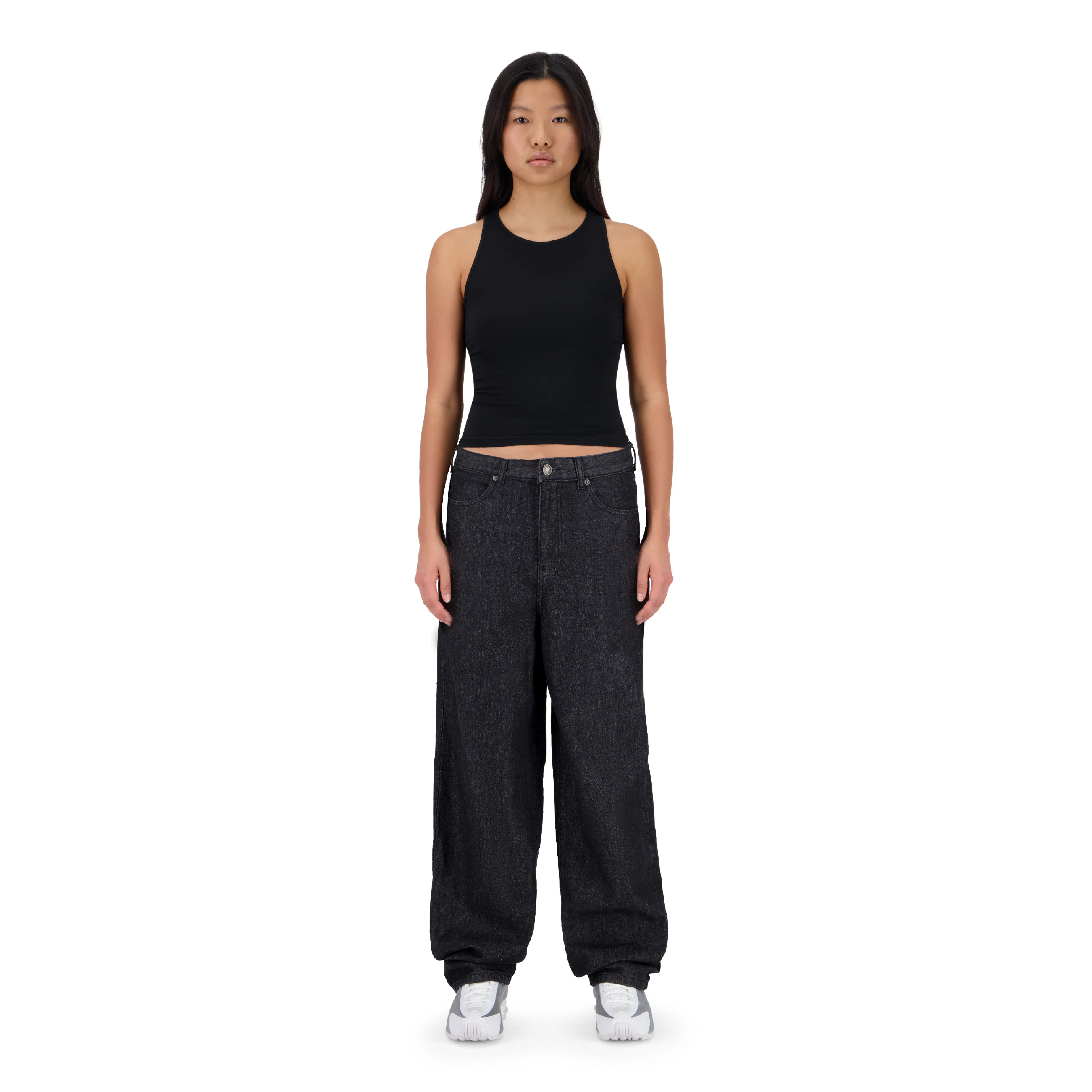 ENSEMBLE PANTALON JEANS BAGGY NOIR + DÉBARDEUR PREMIUM - Image 2