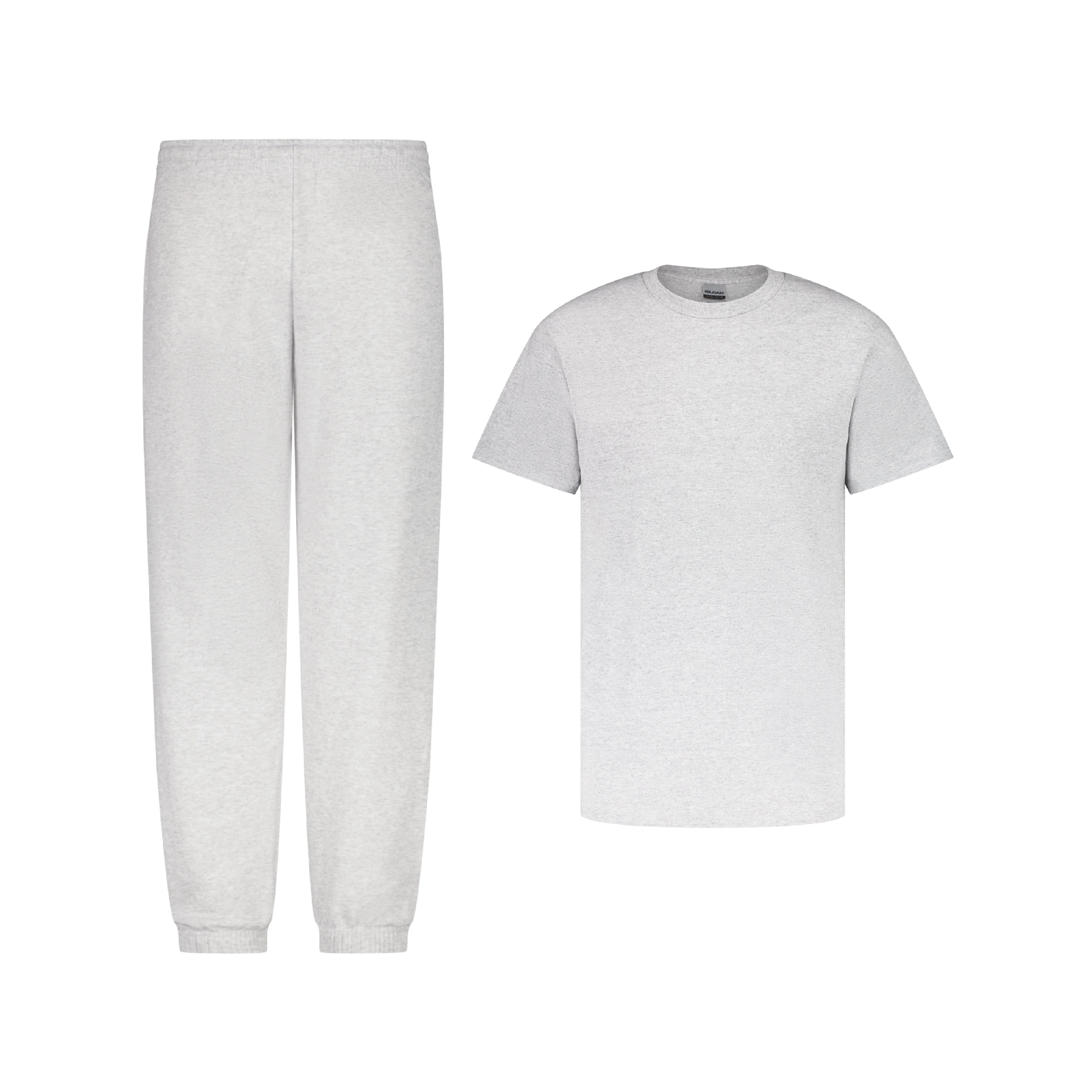 ENSEMBLE PANTALON JOGGING GRIS CHINÉ + T-SHIRT