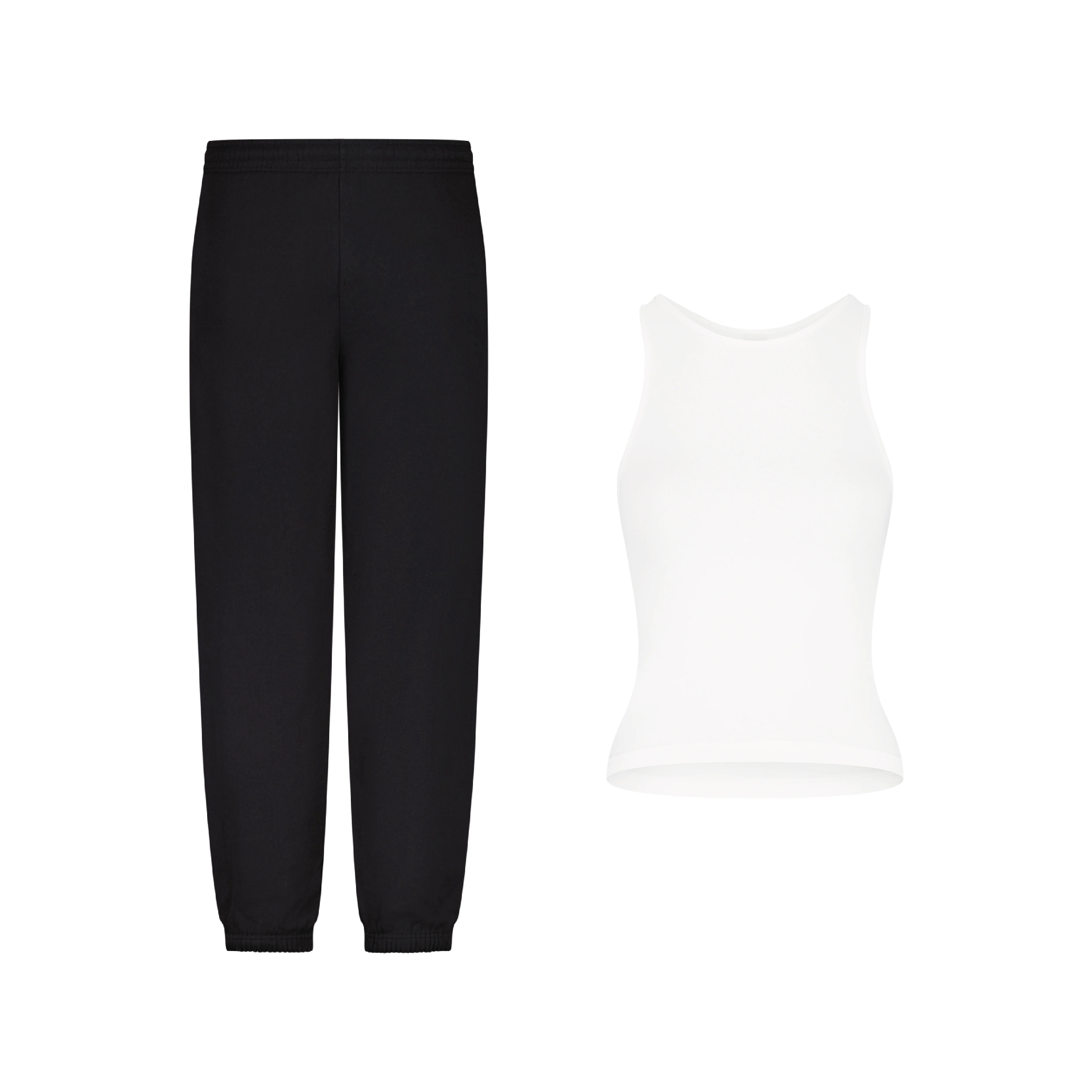 ENSEMBLE PANTALON JOGGING NOIR PREMIUM + DÉBARDEUR PREMIUM