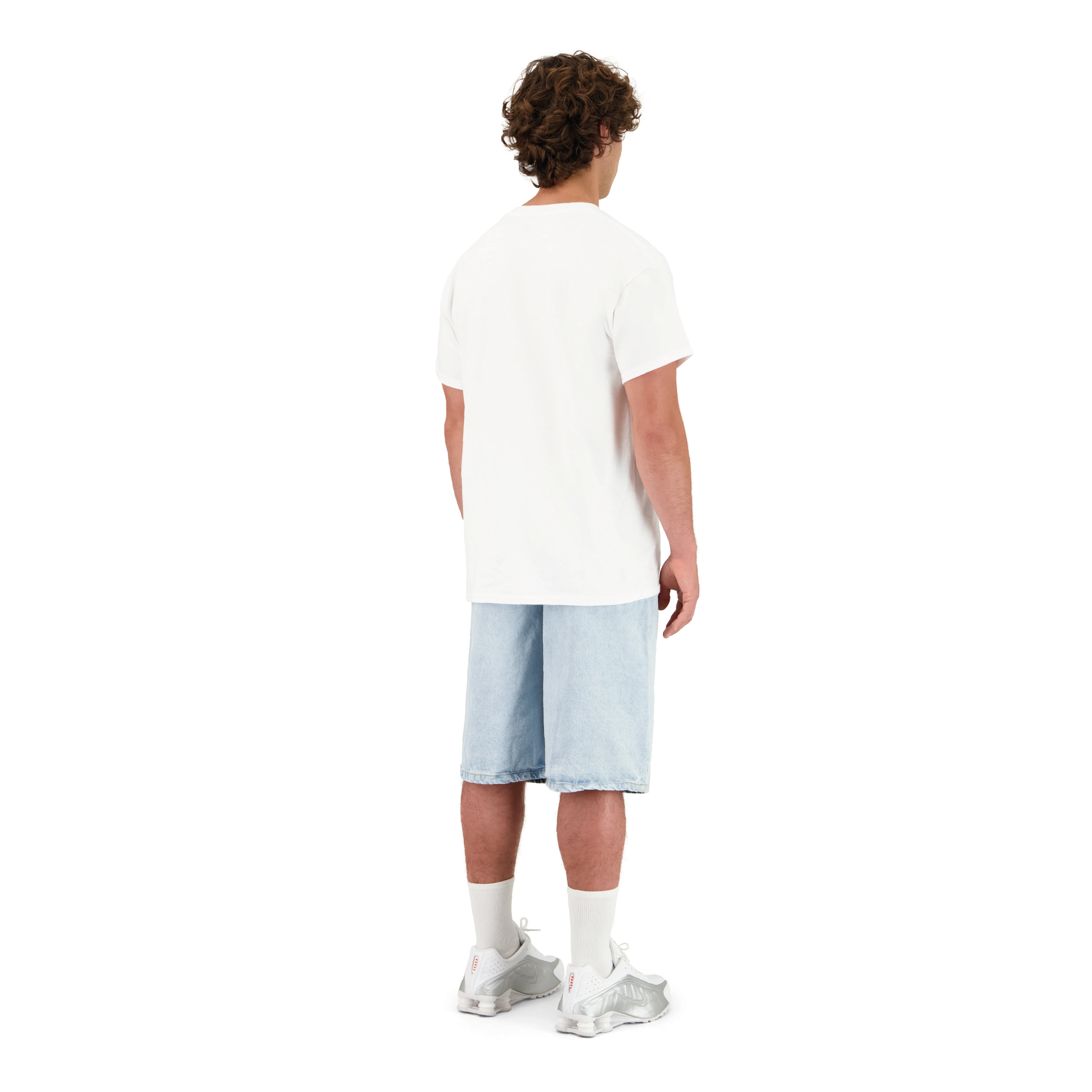 ENSEMBLE SHORT JEANS BAGGY BLEU CLAIR + T-SHIRT CLASSIC - Image 3