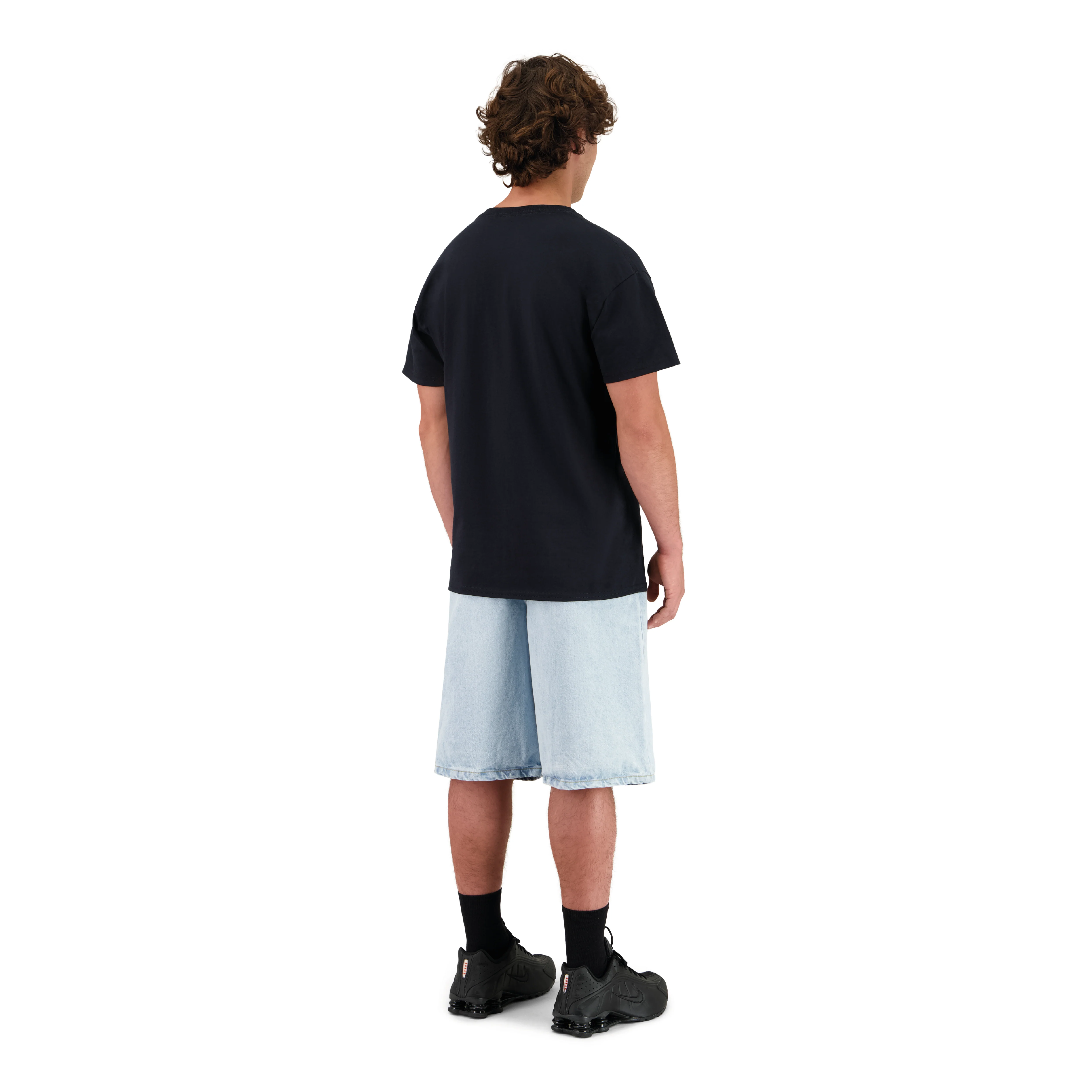 ENSEMBLE SHORT JEANS BAGGY BLEU CLAIR + T-SHIRT CLASSIC - Image 3