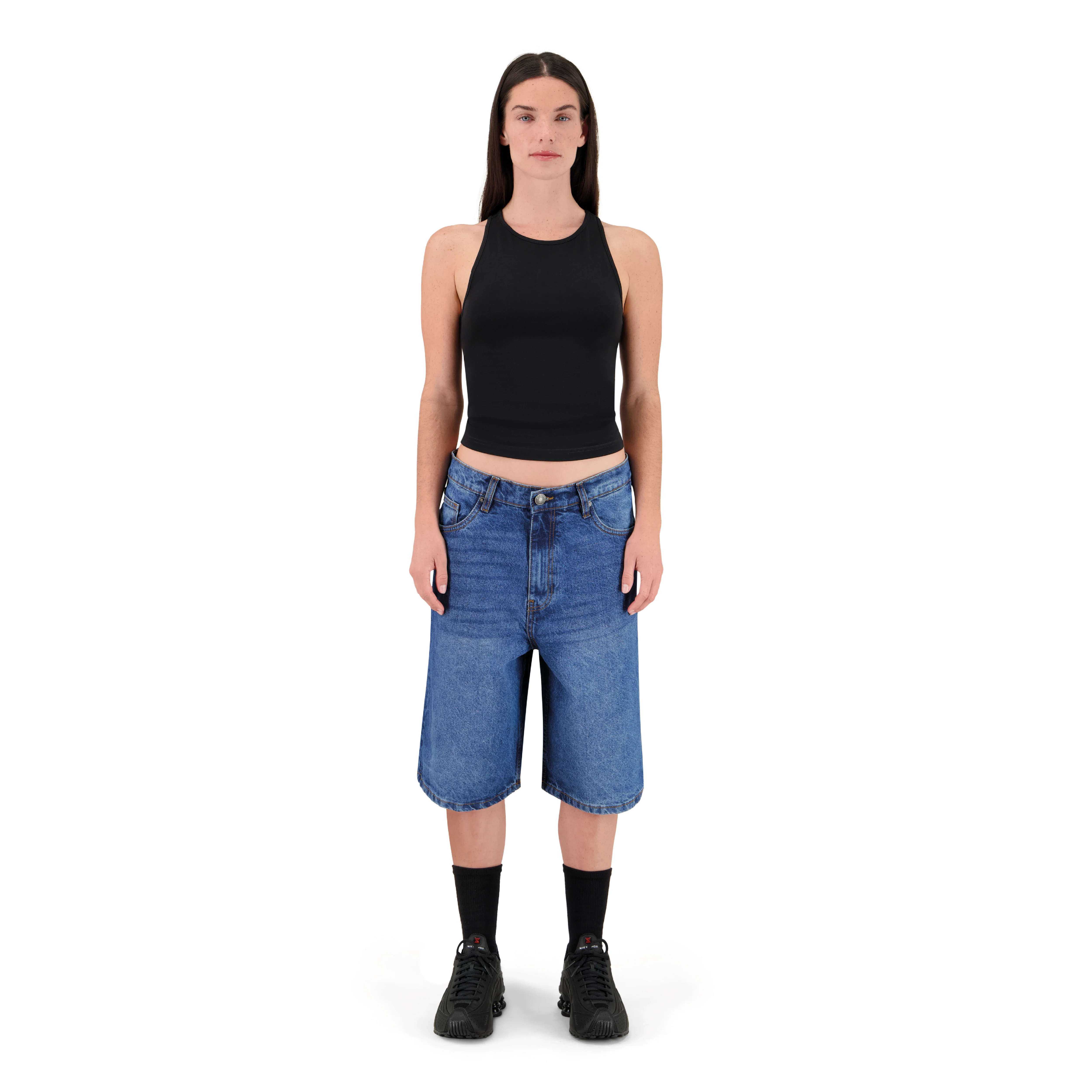 ENSEMBLE SHORT JEANS BAGGY BLEU + DÉBARDEUR PREMIUM - Image 2