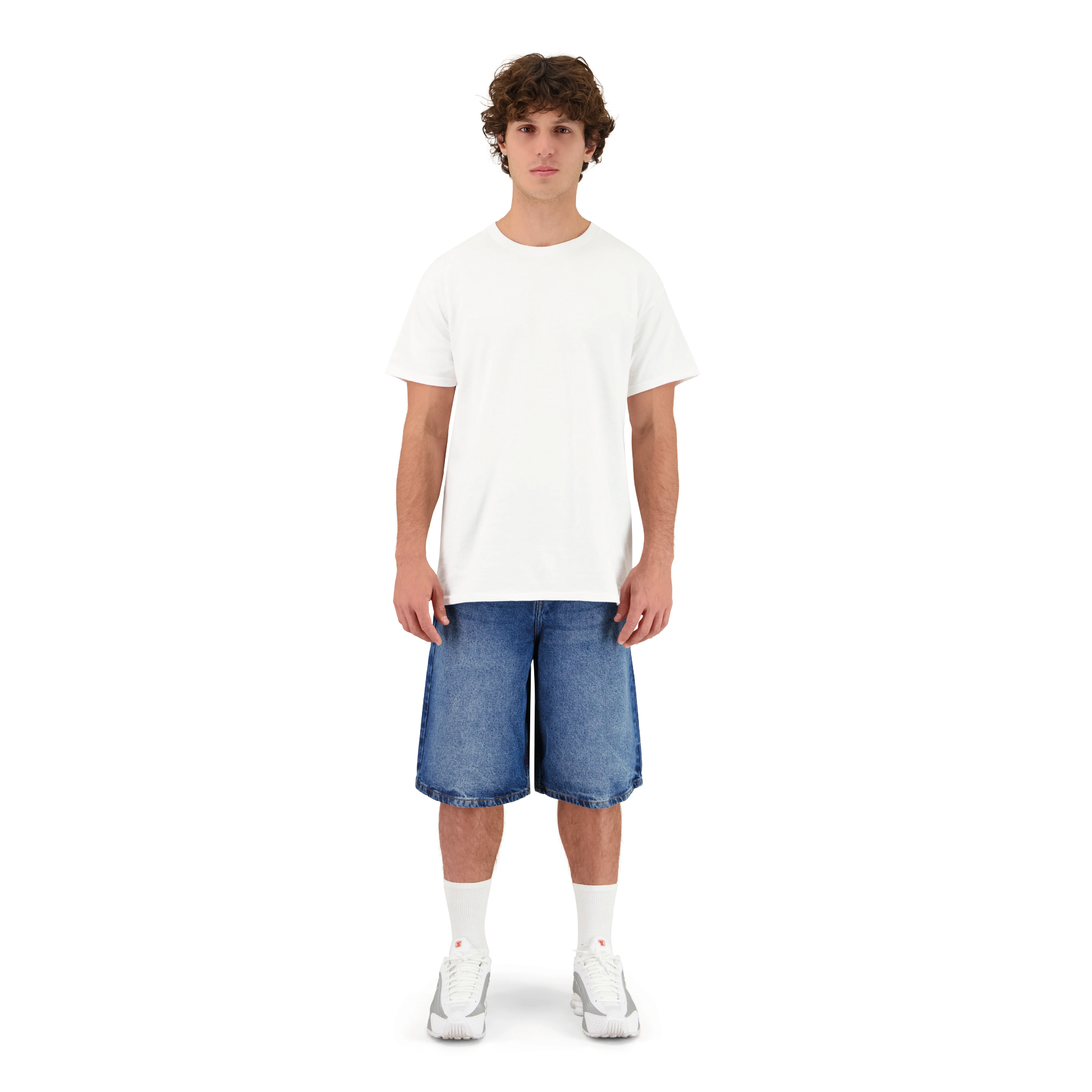 ENSEMBLE SHORT JEANS BAGGY BLEU + T-SHIRT CLASSIC - Image 2