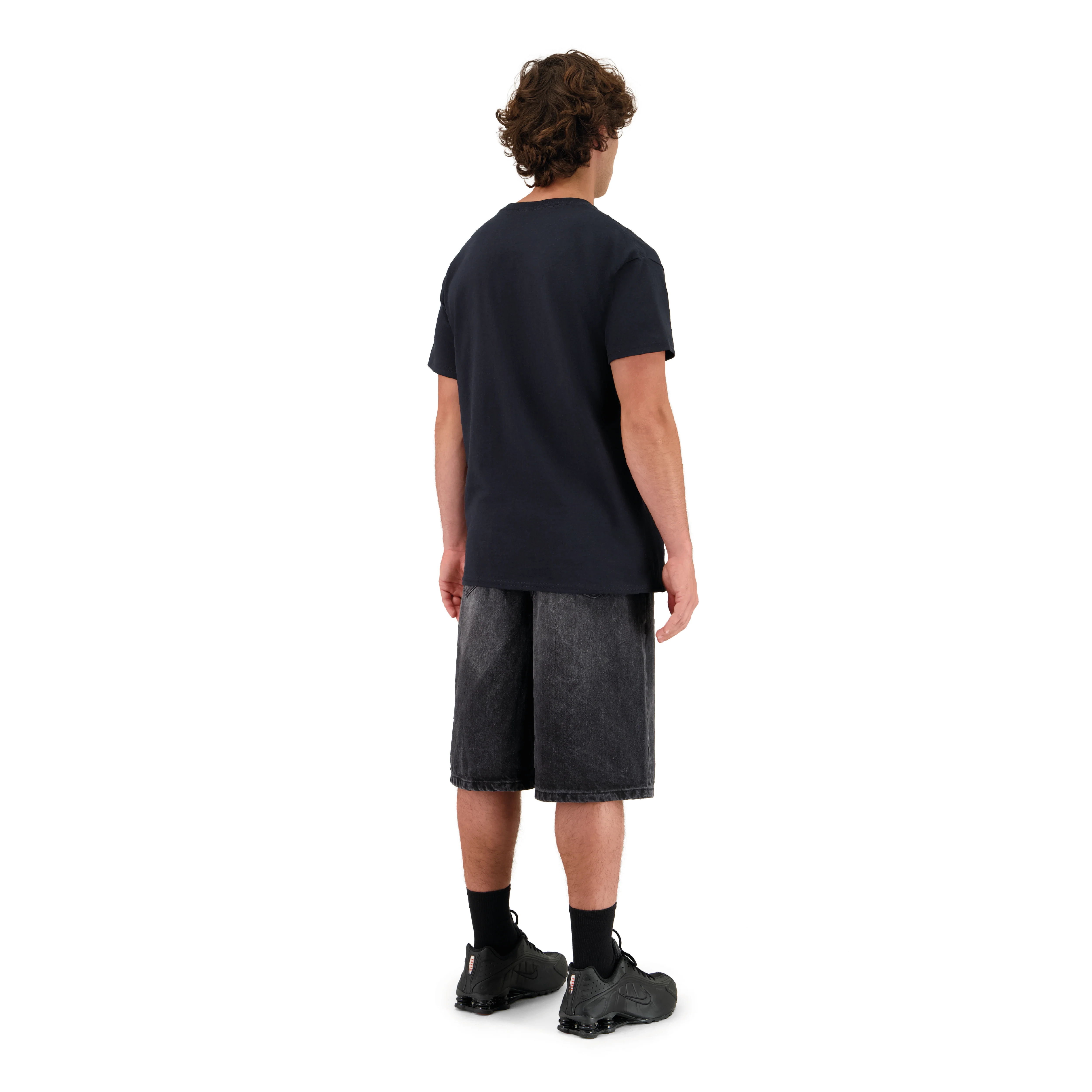 ENSEMBLE SHORT JEANS BAGGY NOIR + T-SHIRT CLASSIC - Image 3