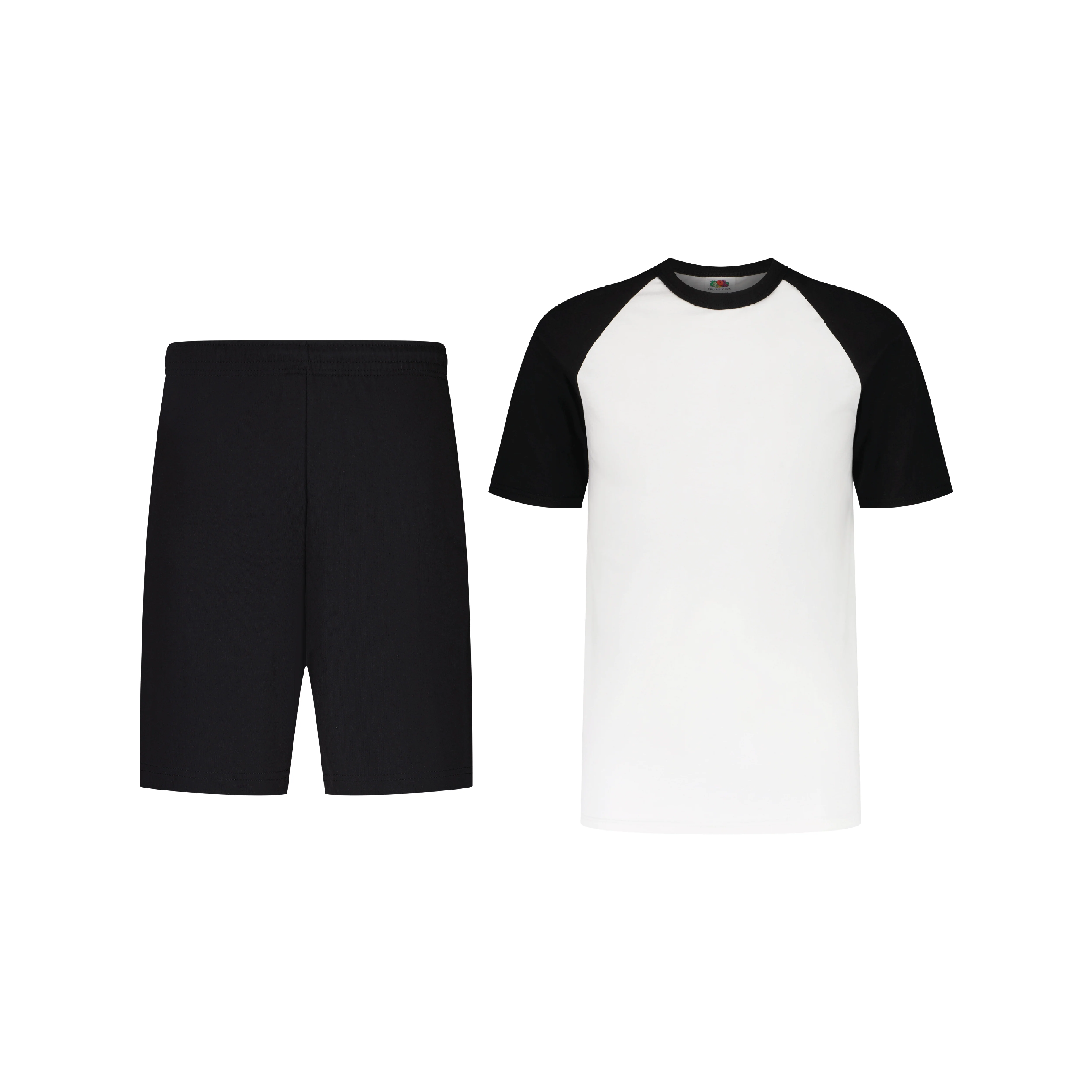 ENSEMBLE SHORT JOGGING CLASSIC NOIR + T-SHIRT CLASSIC BICOLORE