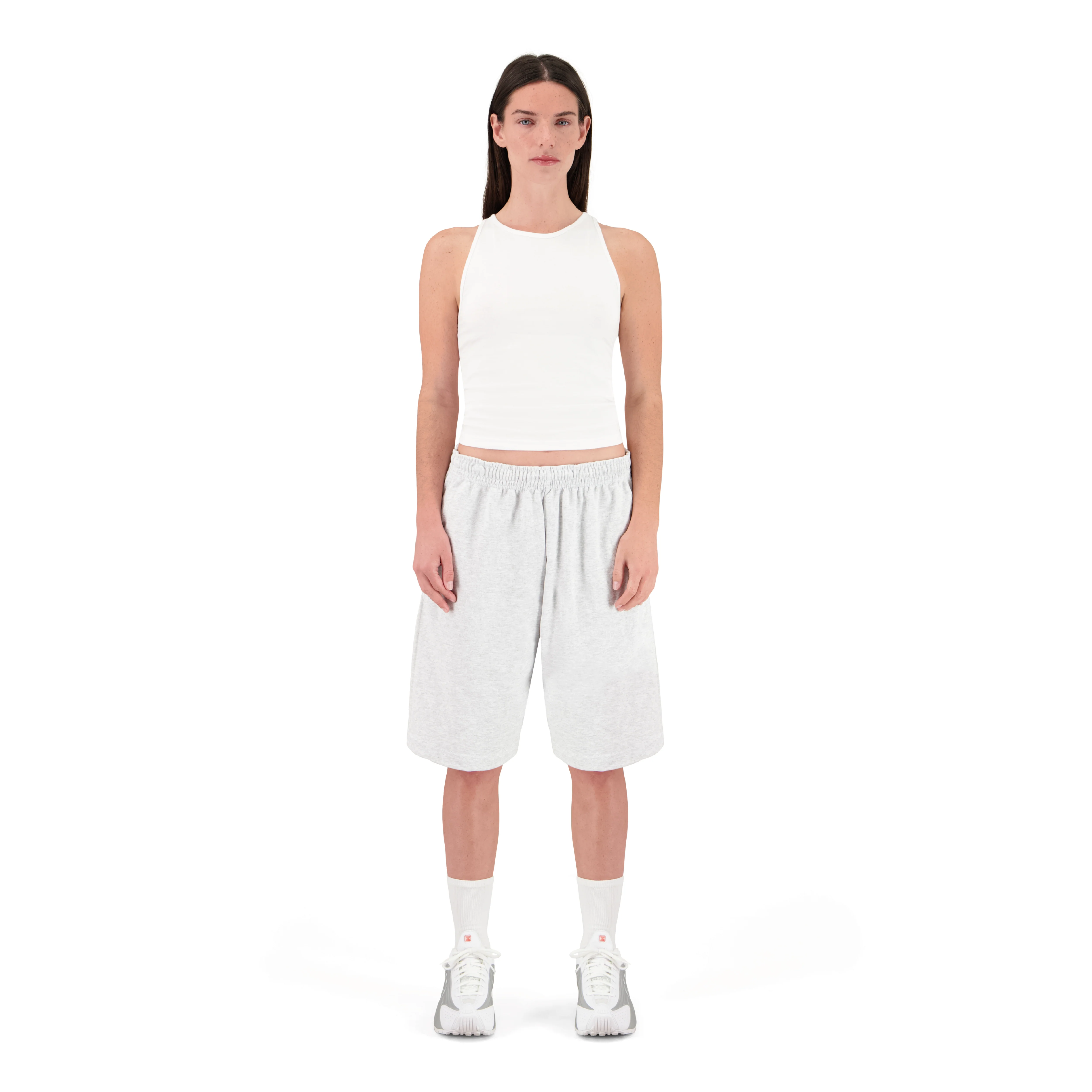 ENSEMBLE SHORT JOGGING CLASSIC GRIS CHINÉ + DÉBARDEUR PREMIUM - Image 2
