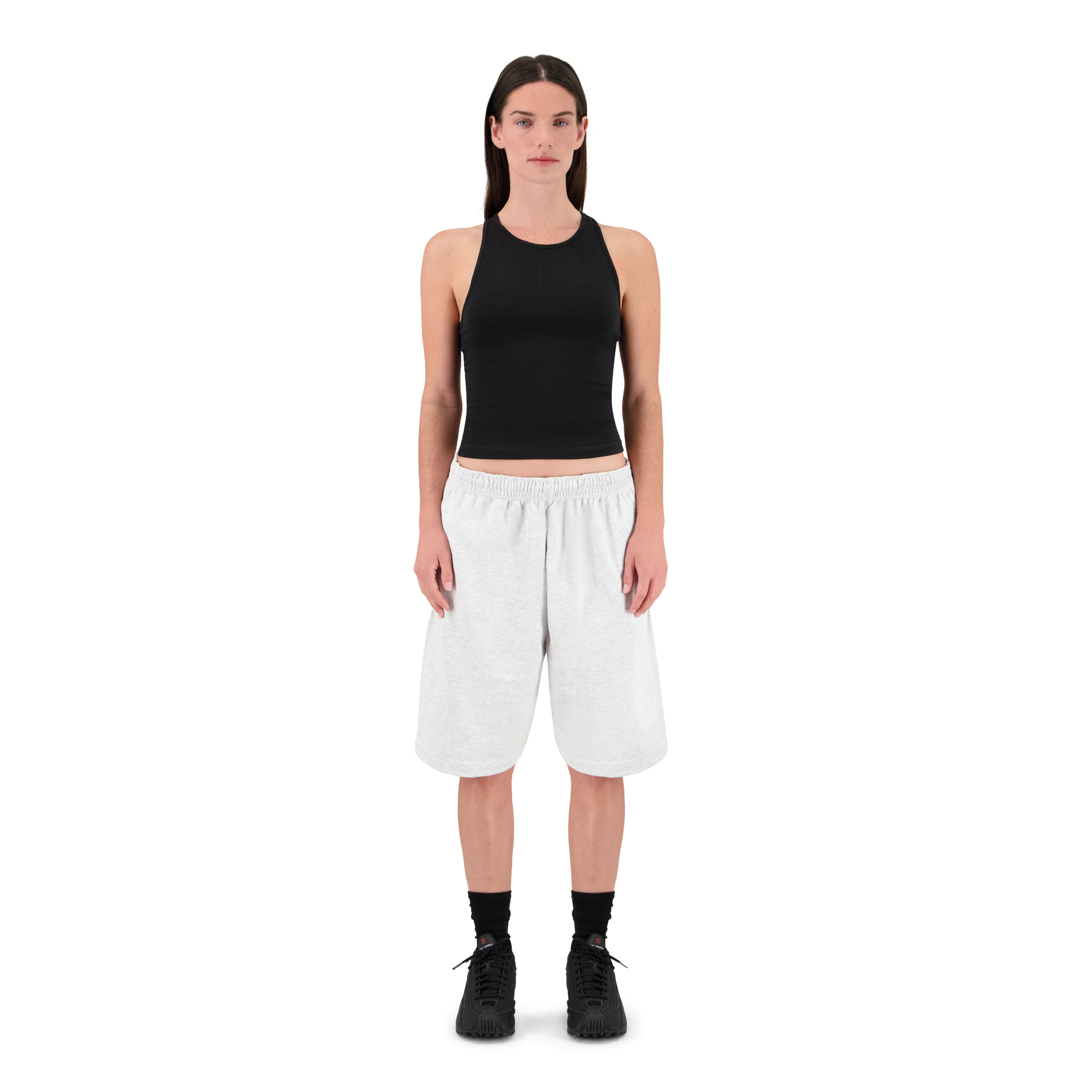 ENSEMBLE SHORT JOGGING CLASSIC GRIS CHINÉ + DÉBARDEUR PREMIUM - Image 2