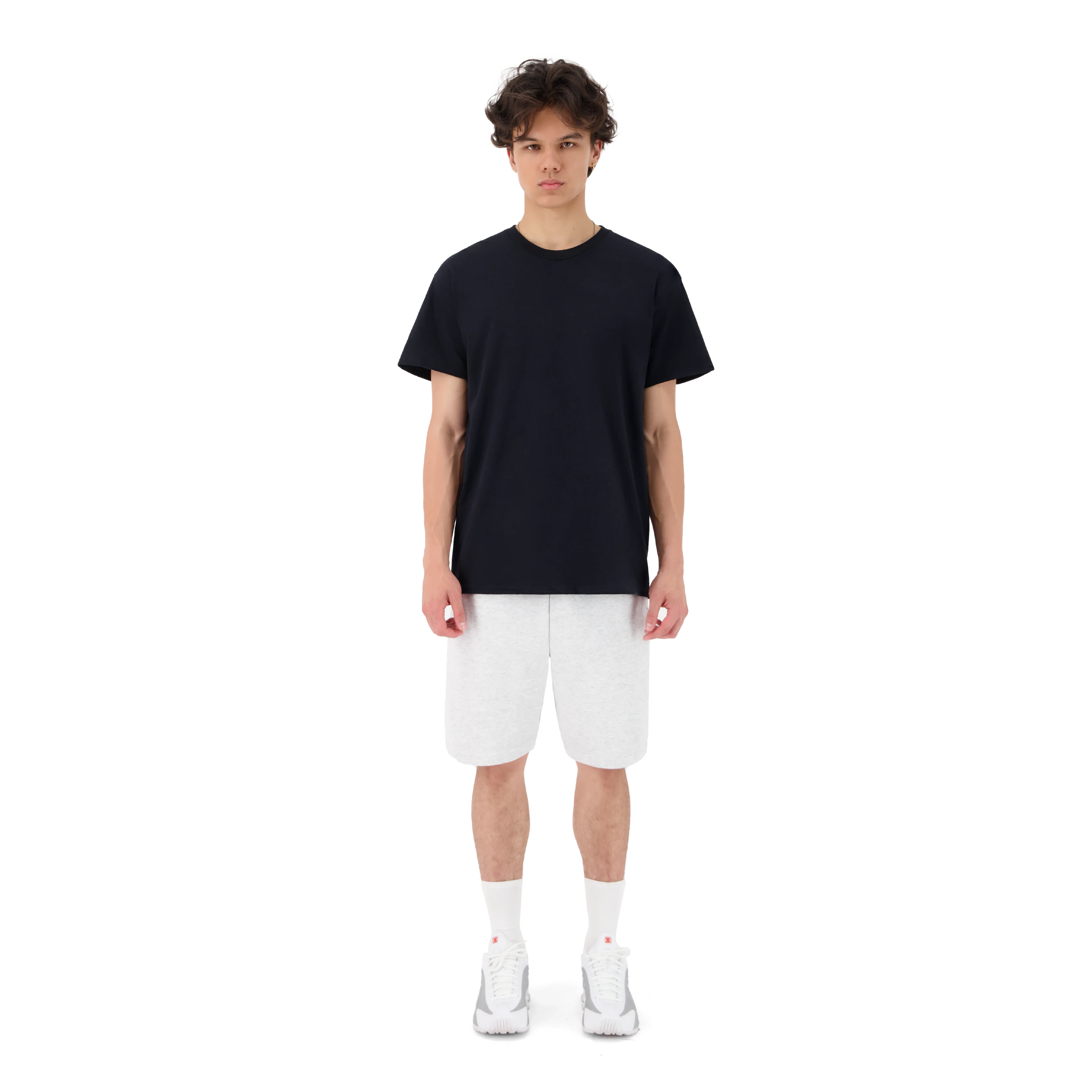 ENSEMBLE SHORT JOGGING GRIS CHINÉ + T-SHIRT - Image 2