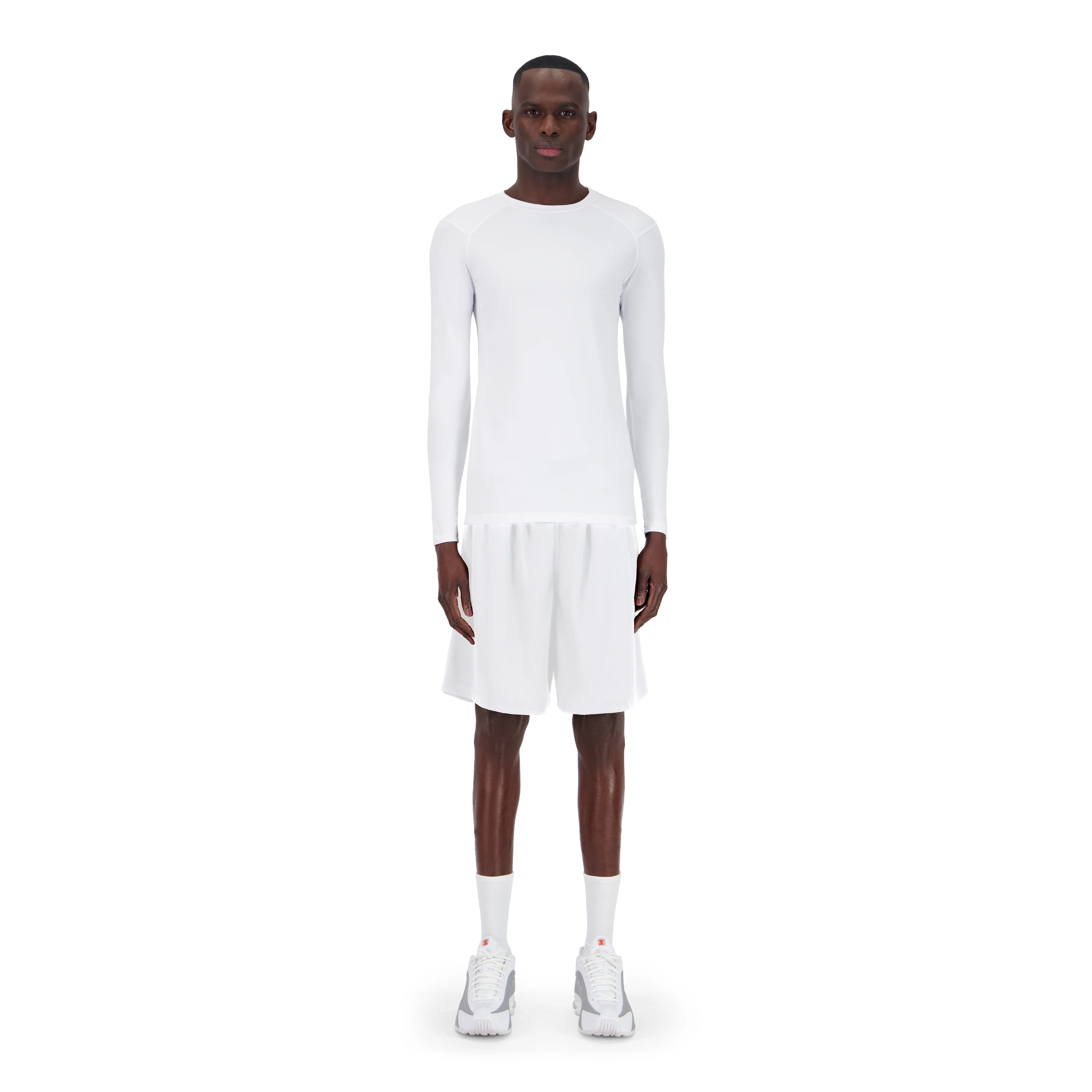 ENSEMBLE SHORT SPORT BLANC + LONGSLEEVES COMPRESSION SPORT - Image 3