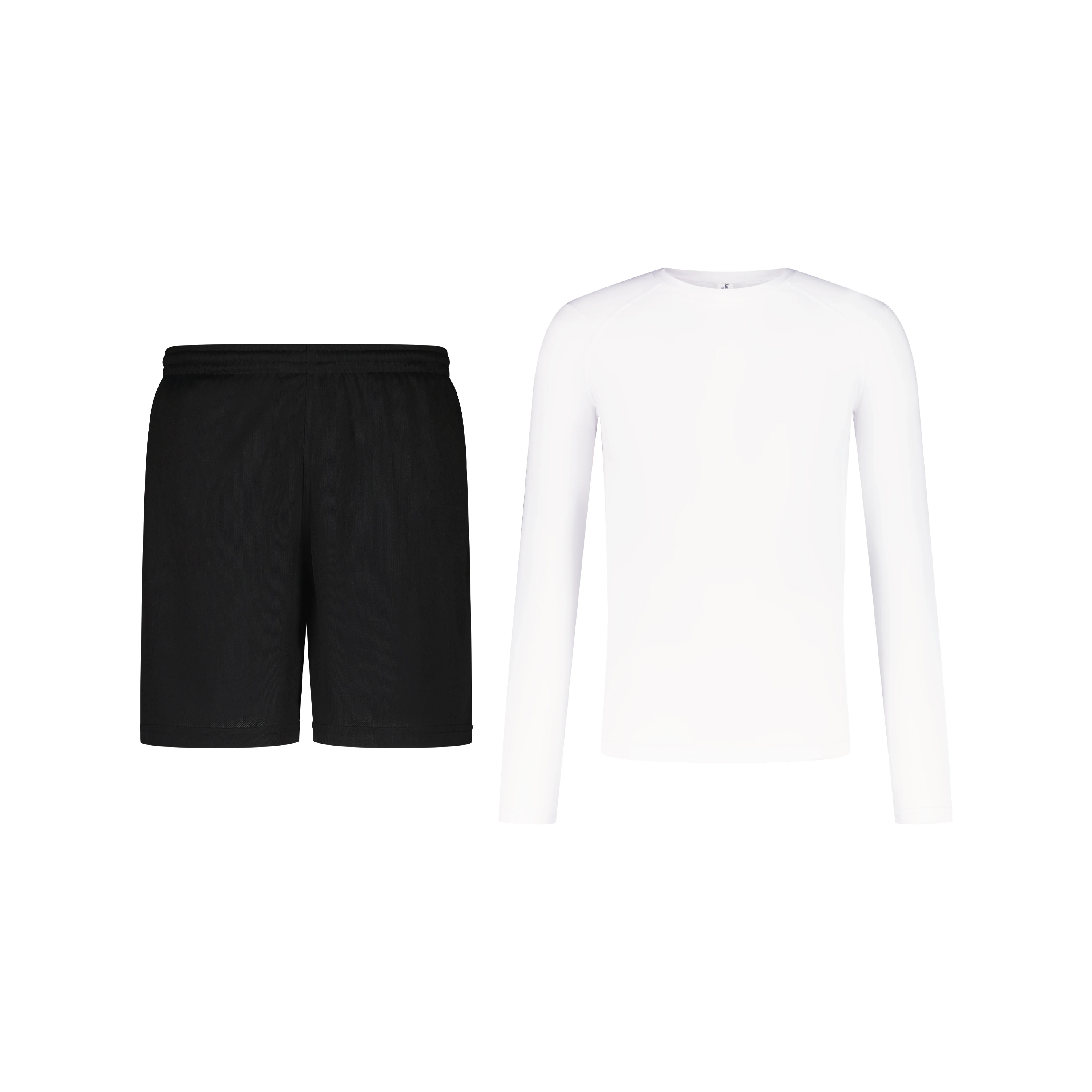 ENSEMBLE SHORT SPORT NOIR + LONGSLEEVES COMPRESSION SPORT